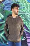 CLASSIC LOGO SUEDE HOODIE - OLIVE